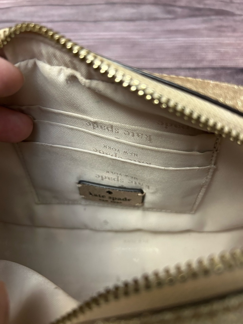 Kate Spade Gold Glitter Crossbody Bag - Picture 10 of 11